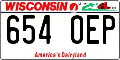WI license plate 654OEP