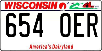 WI license plate 654OER