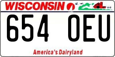 WI license plate 654OEU