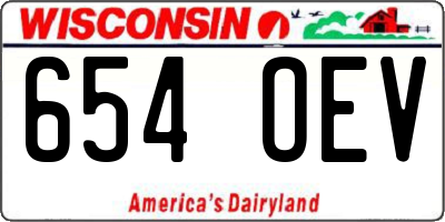 WI license plate 654OEV