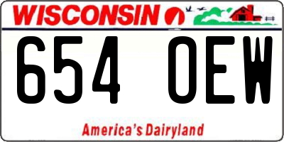 WI license plate 654OEW