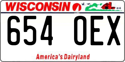 WI license plate 654OEX
