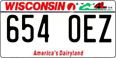 WI license plate 654OEZ
