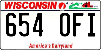 WI license plate 654OFI