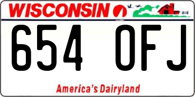 WI license plate 654OFJ