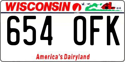 WI license plate 654OFK