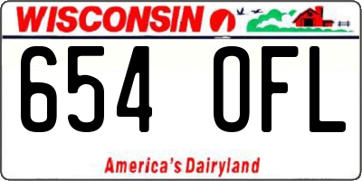 WI license plate 654OFL