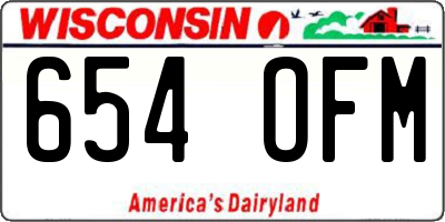 WI license plate 654OFM