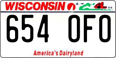 WI license plate 654OFO