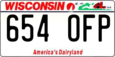 WI license plate 654OFP