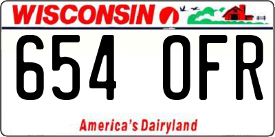 WI license plate 654OFR