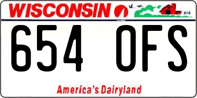 WI license plate 654OFS