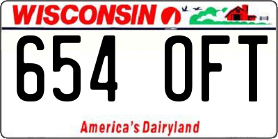 WI license plate 654OFT