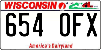 WI license plate 654OFX