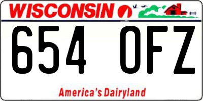 WI license plate 654OFZ