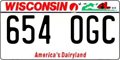 WI license plate 654OGC
