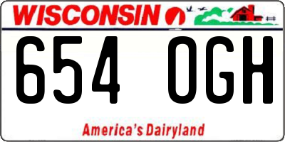 WI license plate 654OGH