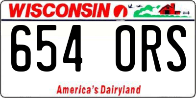WI license plate 654ORS