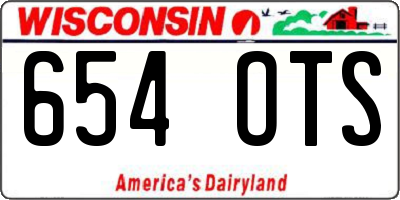 WI license plate 654OTS