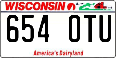 WI license plate 654OTU