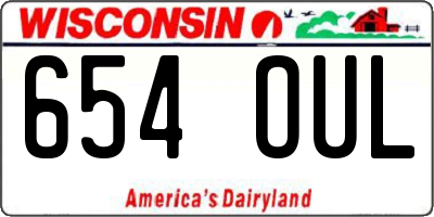 WI license plate 654OUL