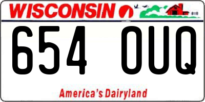 WI license plate 654OUQ