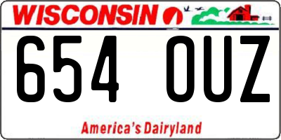 WI license plate 654OUZ