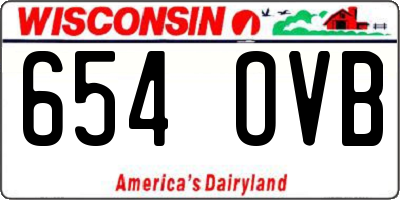 WI license plate 654OVB
