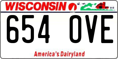 WI license plate 654OVE