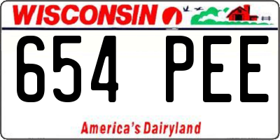 WI license plate 654PEE