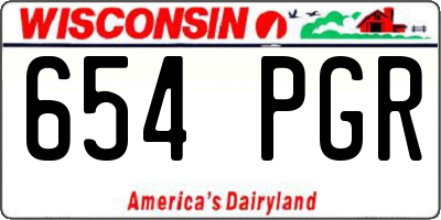 WI license plate 654PGR