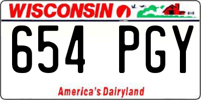 WI license plate 654PGY