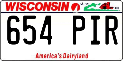 WI license plate 654PIR