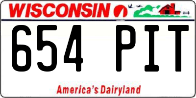 WI license plate 654PIT