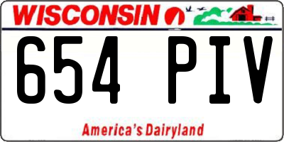 WI license plate 654PIV