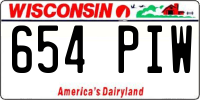 WI license plate 654PIW
