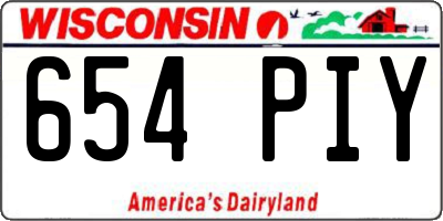 WI license plate 654PIY