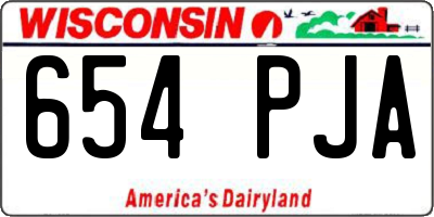 WI license plate 654PJA