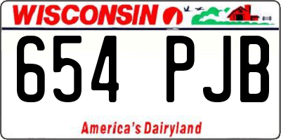 WI license plate 654PJB