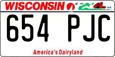WI license plate 654PJC