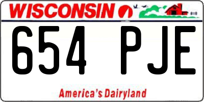 WI license plate 654PJE
