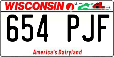 WI license plate 654PJF