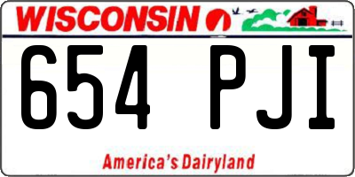 WI license plate 654PJI