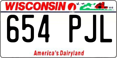 WI license plate 654PJL