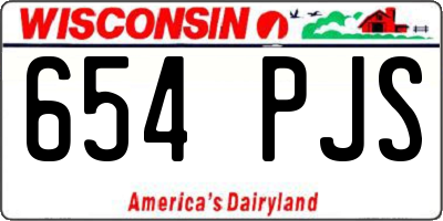 WI license plate 654PJS