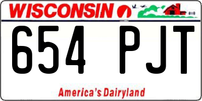 WI license plate 654PJT