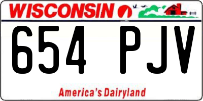 WI license plate 654PJV