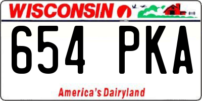 WI license plate 654PKA