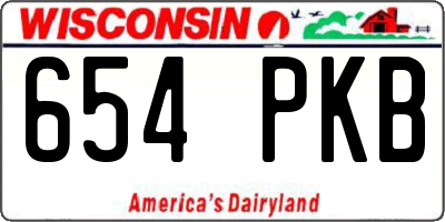 WI license plate 654PKB