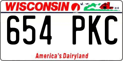 WI license plate 654PKC